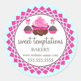 Elegante Cupcake Cake Cake Pops Schokolade Runder Aufkleber
