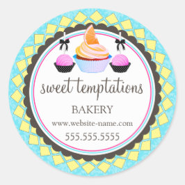 Elegante Cupcake und Pink Cake Pops Runder Aufkleber