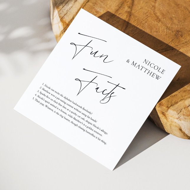 Elegante Cursive Fun Fakten Personalisierte Hochze Serviette (Elegant Cursive Fun Facts Personalized Wedding Napkins)