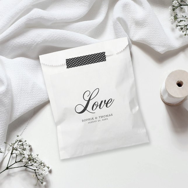 Elegante Cursive Liebe Hochzeit Geschenktütchen (Von Creator hochgeladen)