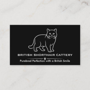 Elegante Custom Black British Shorthair Katzenzuch Visitenkarte
