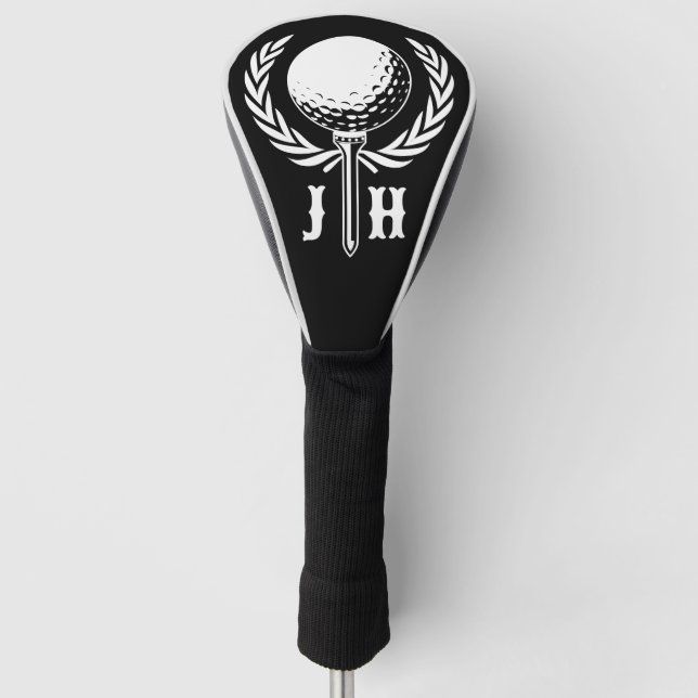 Elegante Custom Golf Monogram Design Golf Head Cov Headcover (Vorderseite)