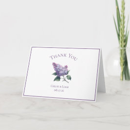 Elegante Custom Lilac Blume Wedding Dankeschön Car Dankeskarte