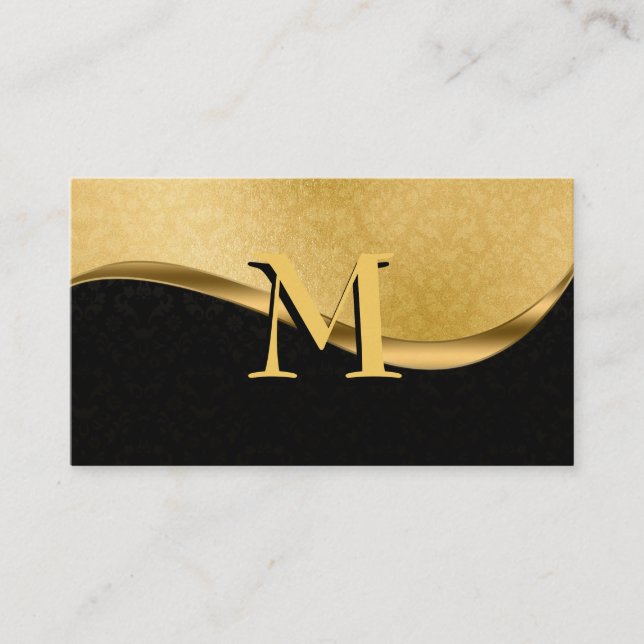 Elegante Custom Monogram Gold Business Card Visitenkarte (Vorderseite)