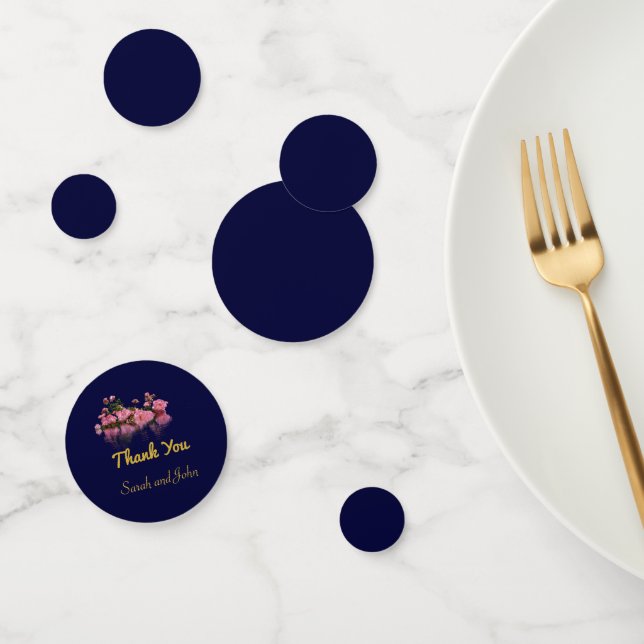 Elegante Custom Navy Blue Wedding Table Confetti Konfetti (Gruppe)