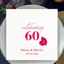 Elegante Custom Rote Rose Floral 60 Jahre Jubiläum