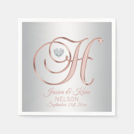 Elegante Custom Silver Gray Rose Gold Wedding | H Serviette