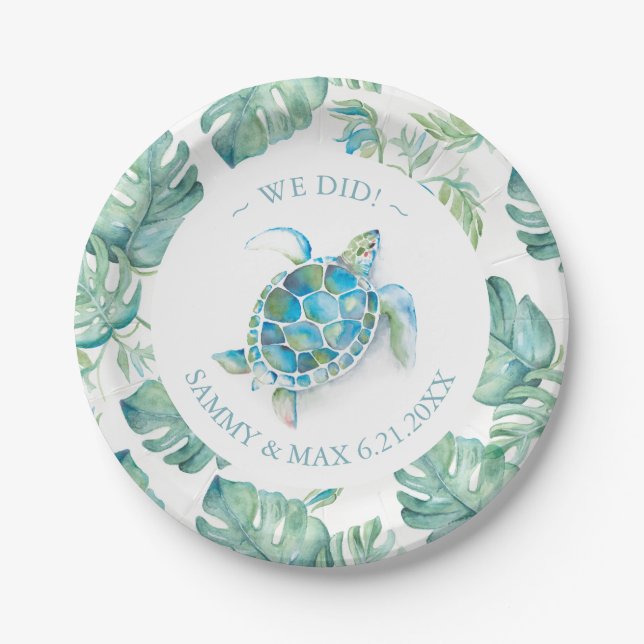 Elegante Custom Wedding Paper Teller Tropical (Vorderseite)