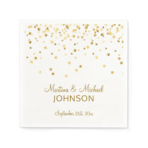 Elegante Custom White Gold Confetti Wedding