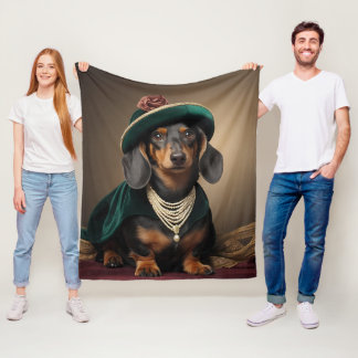 Elegante Dachshund-Dame Royal Fleece Decke 