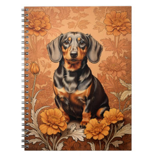 Elegante Dackel und Marigolds Notizblock