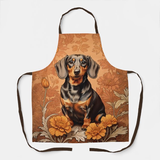 Elegante Dackel und Marigolds Schürze (Vorderseite)