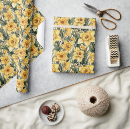 Elegante daffodil Ostergelbe Blume Geschenkpapier