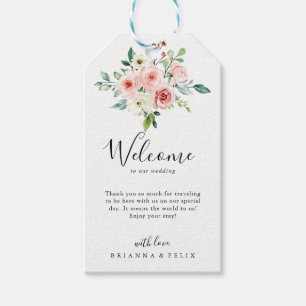 Elegante dainty Herbst Blumenhochzeit Willkommen Geschenkanhänger