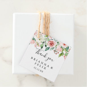Elegante dainty Herbstblütenhochzeit Geschenkanhänger