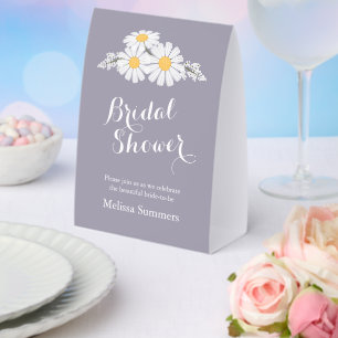 Elegante Daisies Brautparty Hochzeit Lavendel Tischaufsteller