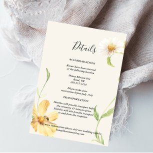 Elegante Daisy Wedding Details - Abschlusskarte Begleitkarte