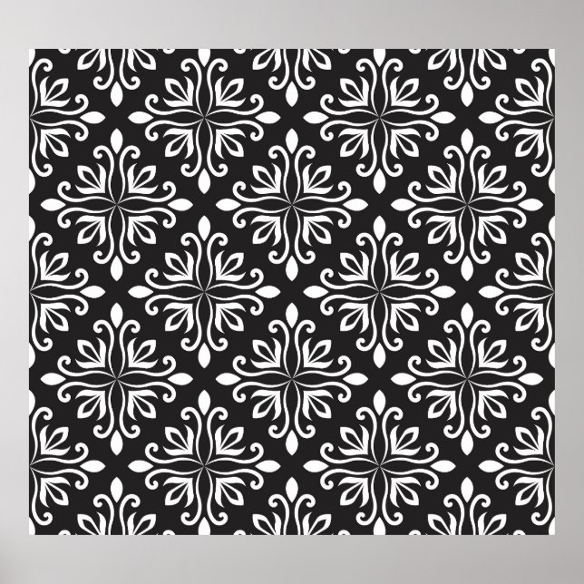 Elegante Damask: Blumenmuseum Poster (Vorne)