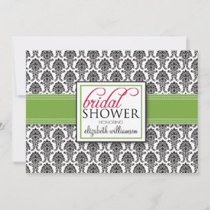 Elegante Damask Bridal Dusche Einladung (Limon)