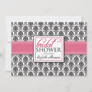 Elegante Damask Bridal Dusche Einladung (Rose)