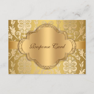Elegante Damask Floral Swirl Gold Jubiläum UAWG RSVP Karte