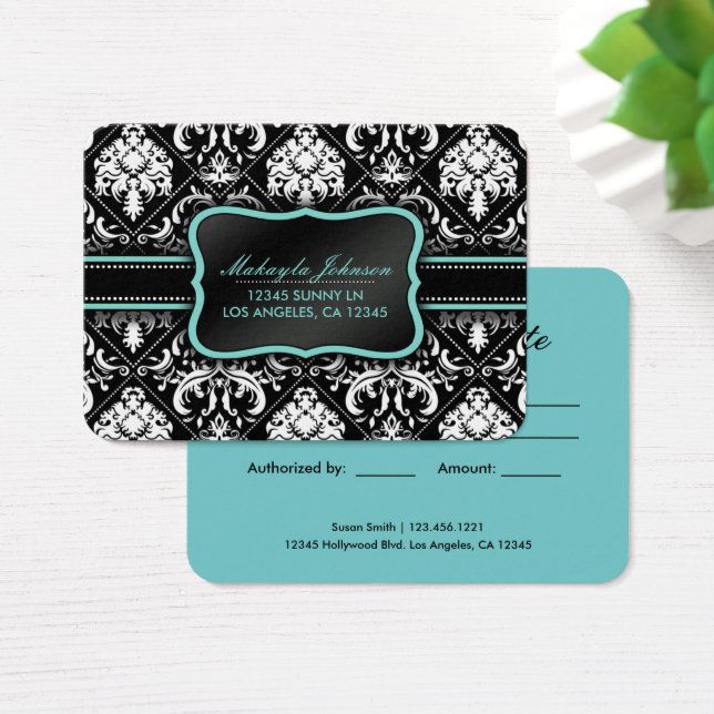Elegante Damask Gift Cards (Schreibtisch)