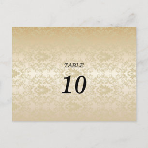 Elegante Damask Tischnummer Postkarte