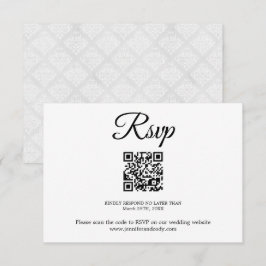 Elegante Damask UAWG QR Code Hochzeitkarte