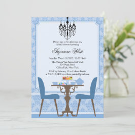 Elegante Damask und Chandelier Tea Party Einladung