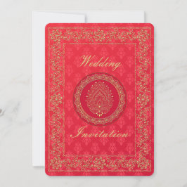 Elegante Damask Wedding - Einladungskarte