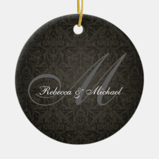 Elegante Damasked Monogramm-Verzierung Keramik Ornament