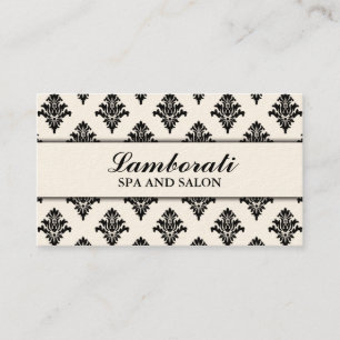 Elegante Damast-Blumenmuster-Creme-modernes Visitenkarte