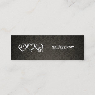 Elegante Damast-Grafikdesigner-Visitenkarte Mini Visitenkarte