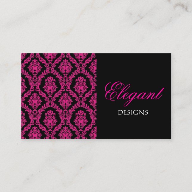 Elegante Damast-Visitenkarte Visitenkarte (Vorderseite)