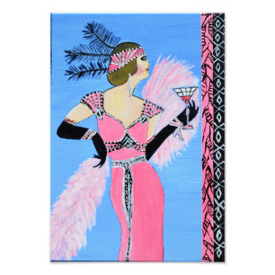 Elegante Dame Druck
