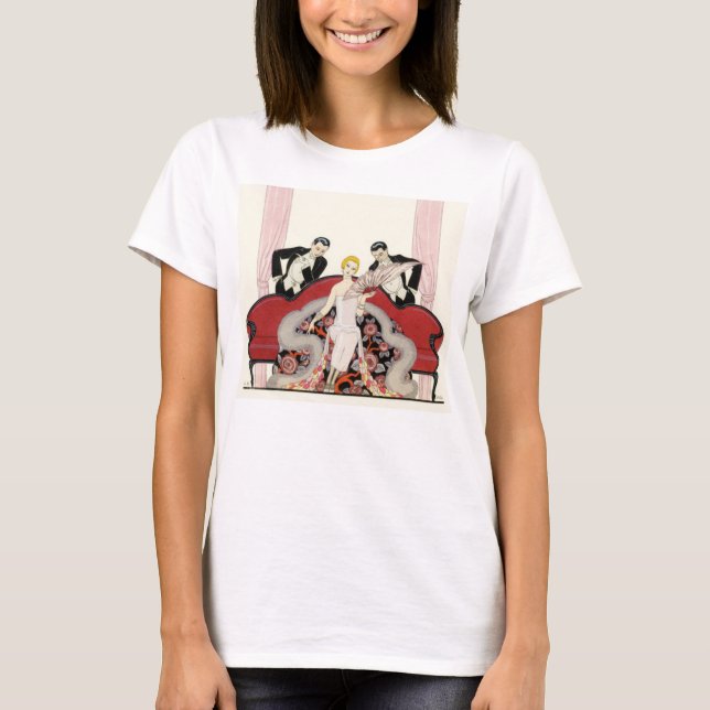 Elegante Dame im Paris-Kunst-Deko-T - Shirt (Vorderseite)