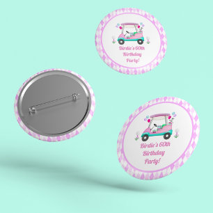Elegante Damen-Golfparty-Wagen Geburtstag  Button