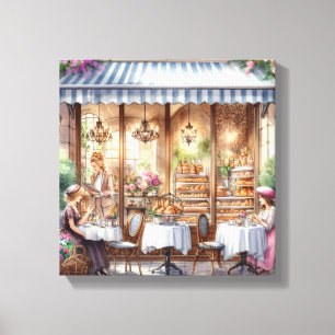 Elegante Damen in einer Pariser Bäckerei Leinwanddruck