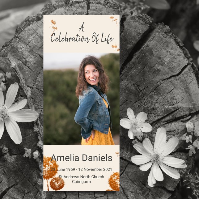 Élégante Dandelion Célébration De La Vie Carte pho (Créateur téléchargé)