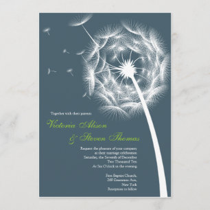 Elegante Dandelion Hochzeit Einladung