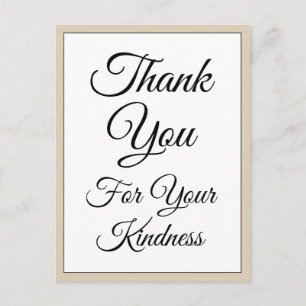 Elegante "Danke für Ihre Freundlichkeit" Postkarte