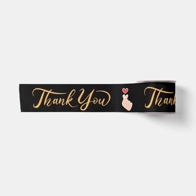 Elegante "Danke" Satin Ribbon Roll - Black & Go Satinband (Vorderseite)