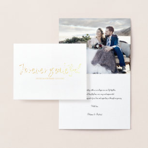 Elegante Dankes-Foto für die Hochzeit - Forever Gr Folienkarte
