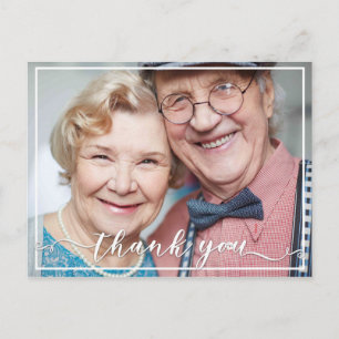 Elegante Dankeschön-Typografie-Jubiläumsfoto Postkarte