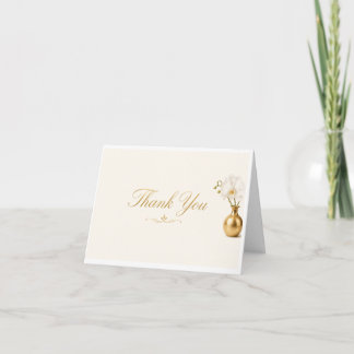 Elegante Dankeskarte | Weiße Orchidee Luxus
