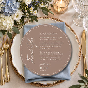 Elegante Dankeskarten für das Hochzeitsempfang-Din Programm
