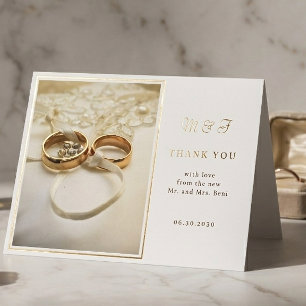 Elegante Dankeskarten für Hochzeitsringe Dankeskarte