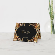 Elegante Dankeskarten mit goldenem Rahmen