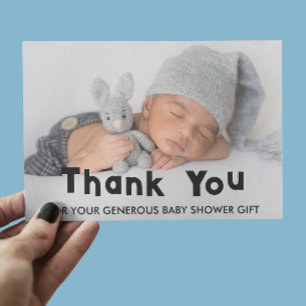 Elegante Danksagung zur Babyparty Dankeskarte