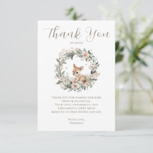 Elegante Danksagung zur Wald-Babyparty Dankeskarte